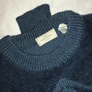 Valentino Worsted Wool Blue Sweater GORGEOUS